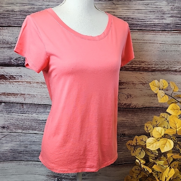 Cable & Gauge Tops - CABLE & GAUGE CORAL SHORT SLEEVE PULLOVER TEE T-SHIRT